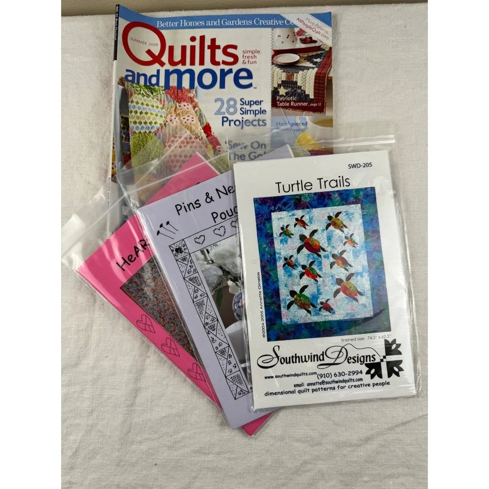 Quilting Pattern Lot Southwind Designs Turtle Trails Hearts of Love Magazine